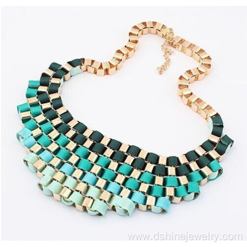 Gold Plated Retro Necklace Chain Twist Weave Collar Necklace